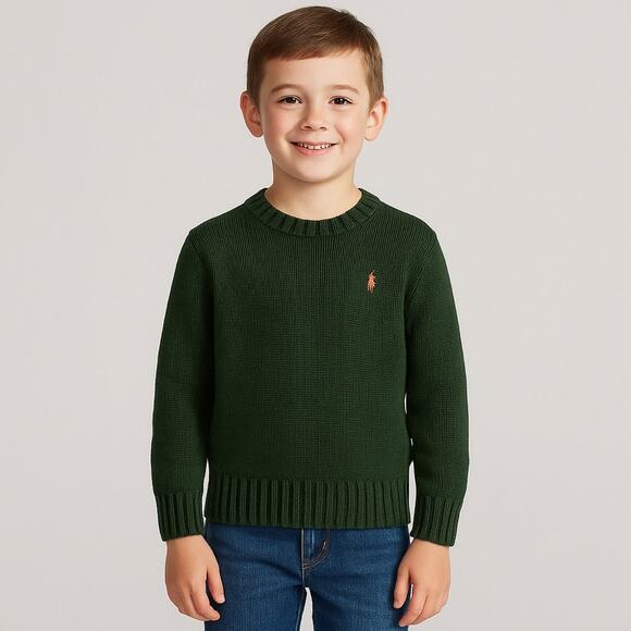 Polo Ralph Lauren Vintage Y2K Green Knit Sweater Youth Small S(8/10) Logo - Picture 1 of 9